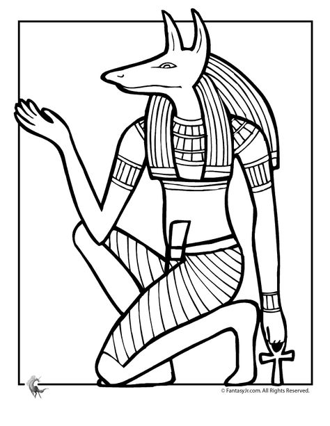 Fantasy Jr. | Egyptian God Anubis Coloring Page | Ancient ...