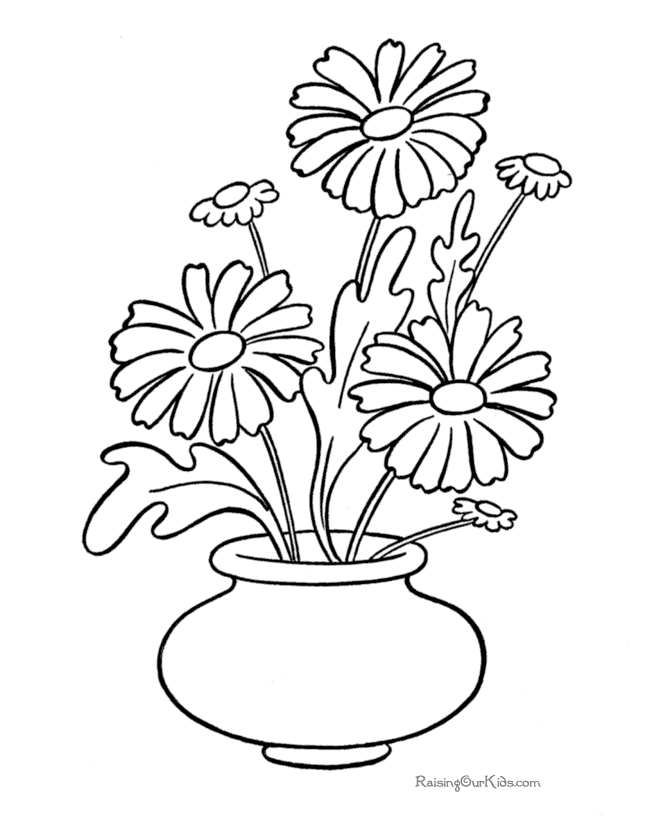 Free daisy coloring pages | Flower drawing, Flower coloring pages ...