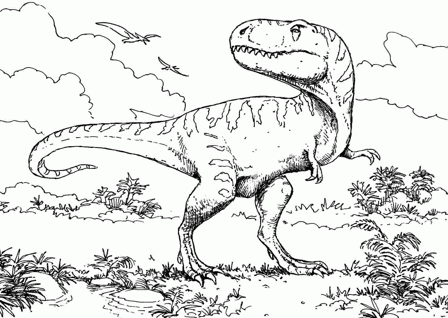 Coloring Pages : Dinosaur Coloring Pages For Kids And Adults ...