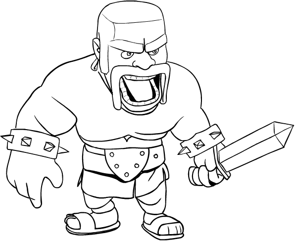 Barbarian from Clash of Clans coloring page