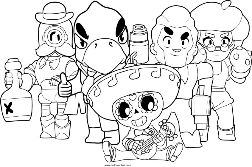 Top Coloring Pages Coloriage Brawl Stars Color Skylander Coloring Home - coloriage brawl stars sandi