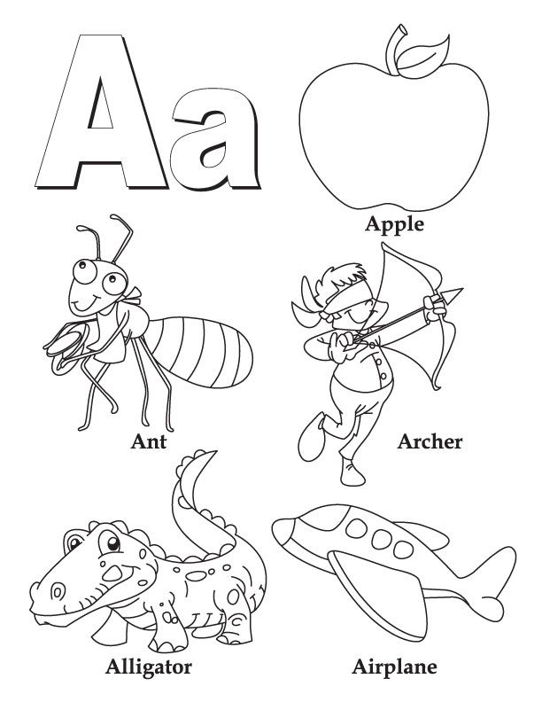 My A to Z Coloring Book---Letter A coloring page....links to all ...