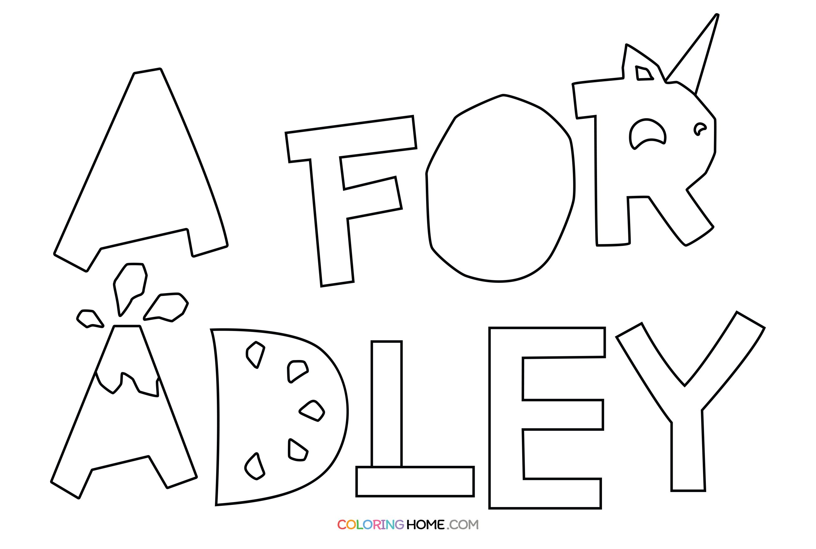 A For Adley Coloring Pages - Coloring Home