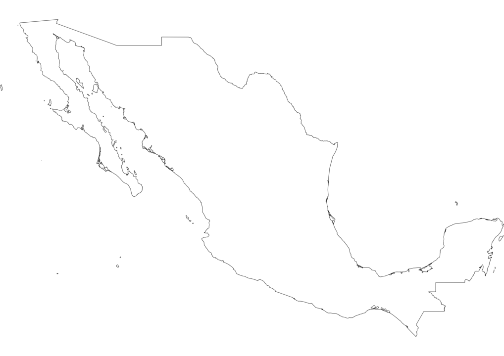 Blank map of Mexico SVG Vector - Outline Map