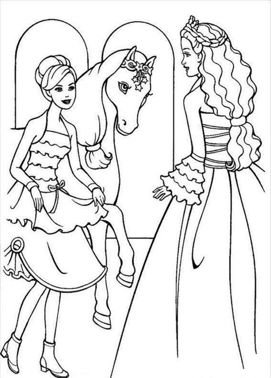 Barbie Horse Coloring Page   Coloring Home