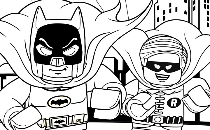 Lego Batman and Robin Coloring Page