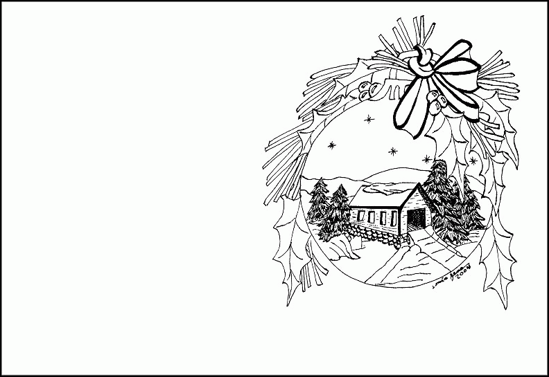 Coloring Page Christmas Card