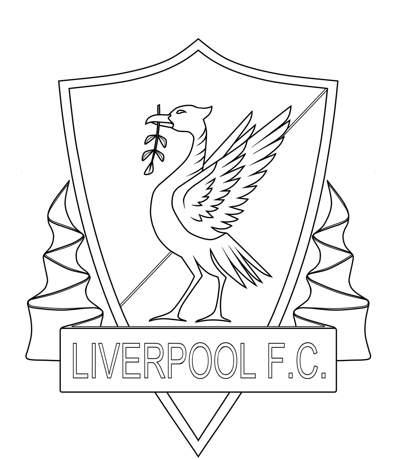 Badge Liverpool Colouring Page Sketch Coloring Page