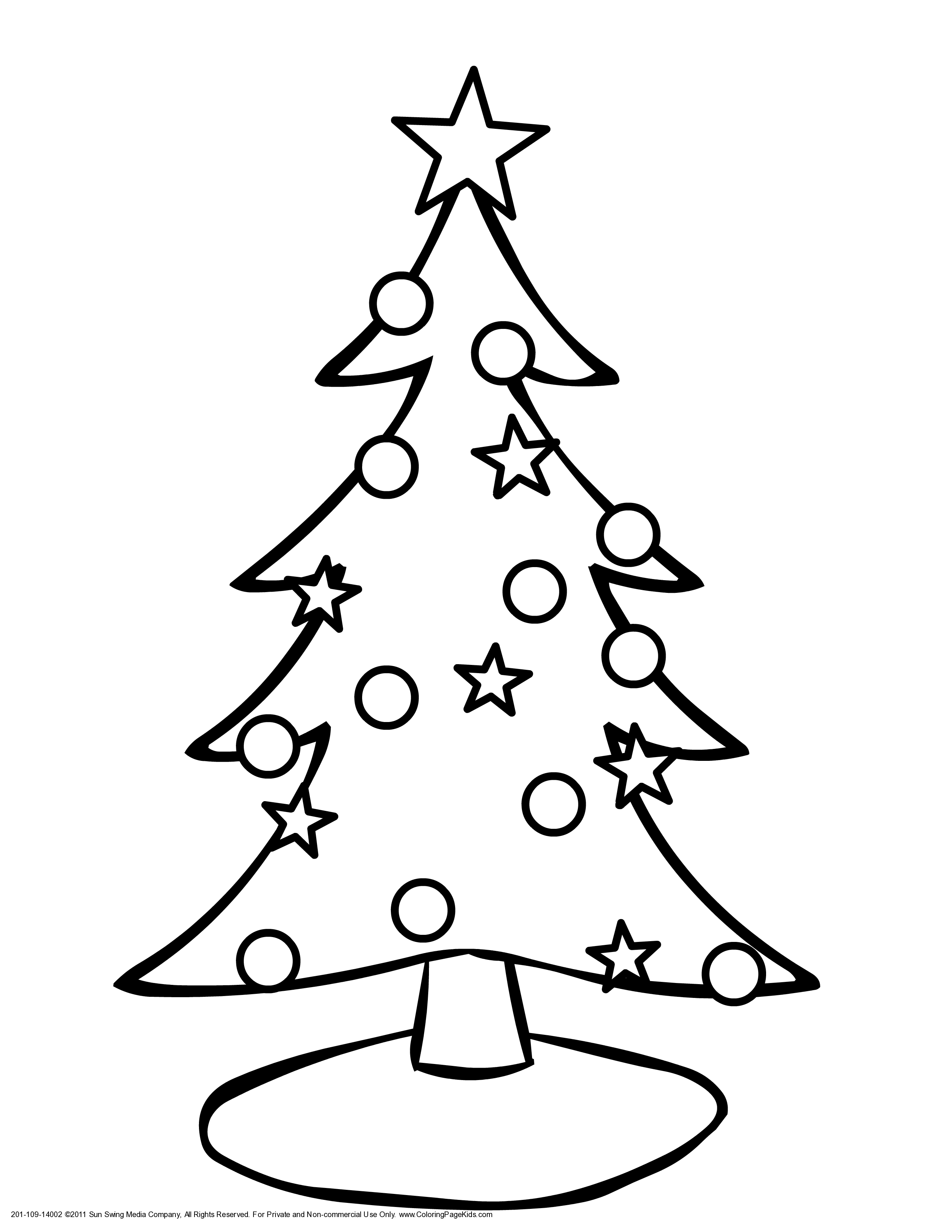 Christmas Tree Outline - Coloring Home