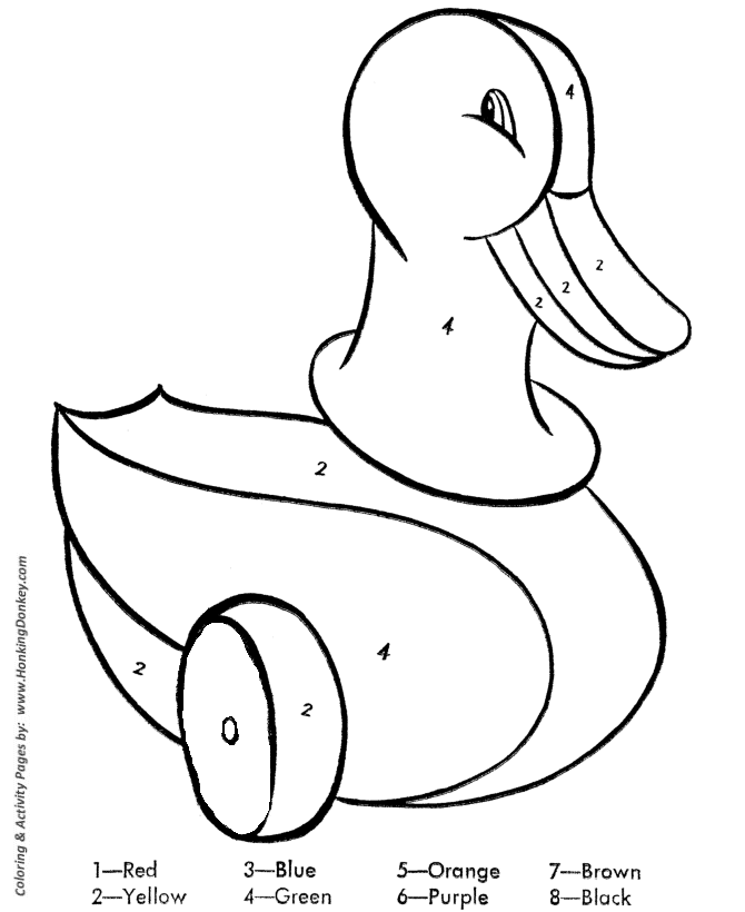 Toy Animal Coloring Pages | Toy Duck Color by number Activity 