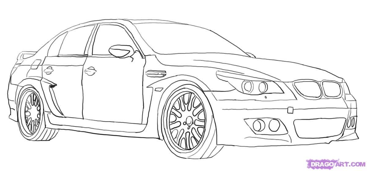 Bmw Draw Cars Drawing M5 Coloring Step Pages I8 E60 Pencil S
