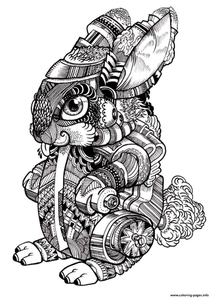 Coloring Pages: Print Adult Difficult Rabbit Coloring Pages Free ...