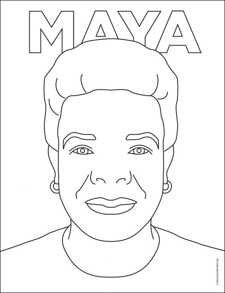 Remarkable Women: Easy How to Draw Maya Angelou and Maya Angelou Coloring  Page · Art Projects for Kids