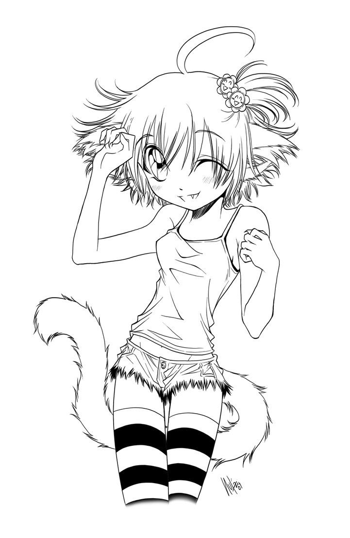 Neko Coloring Pages   Coloring Home