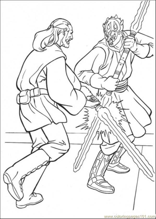 Two People Fight Each Other Coloring Page - Free Star Wars Coloring Pages :  ColoringPages101.com
