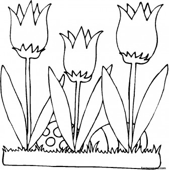 Printable Easter Eggs And flowers Lilies Coloring Page for kids - Free Kids Coloring  Pages Printable