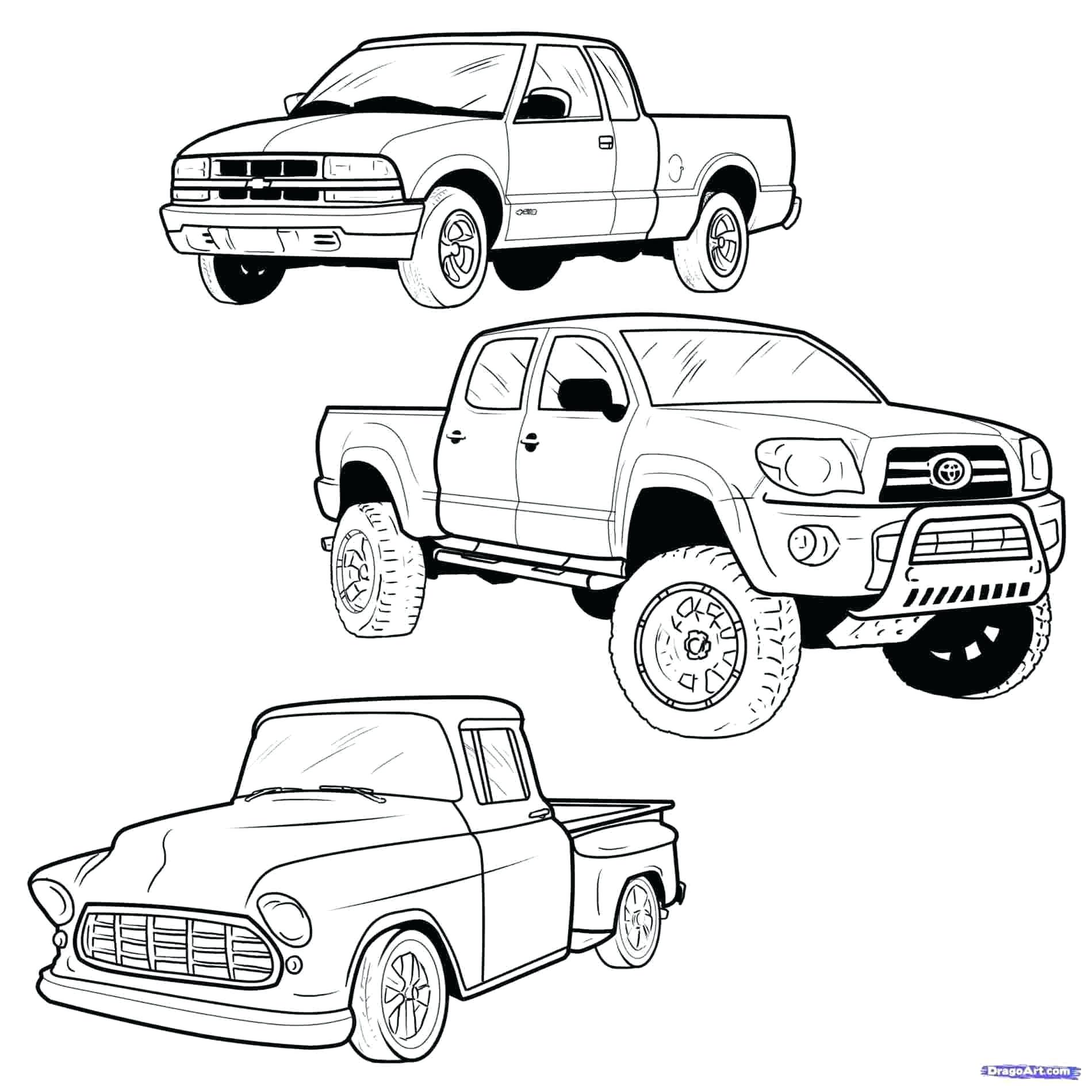 Old Trucks Coloring Page