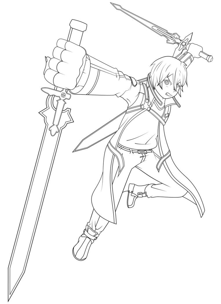 31 Awesome sword art online kirito coloring pages images