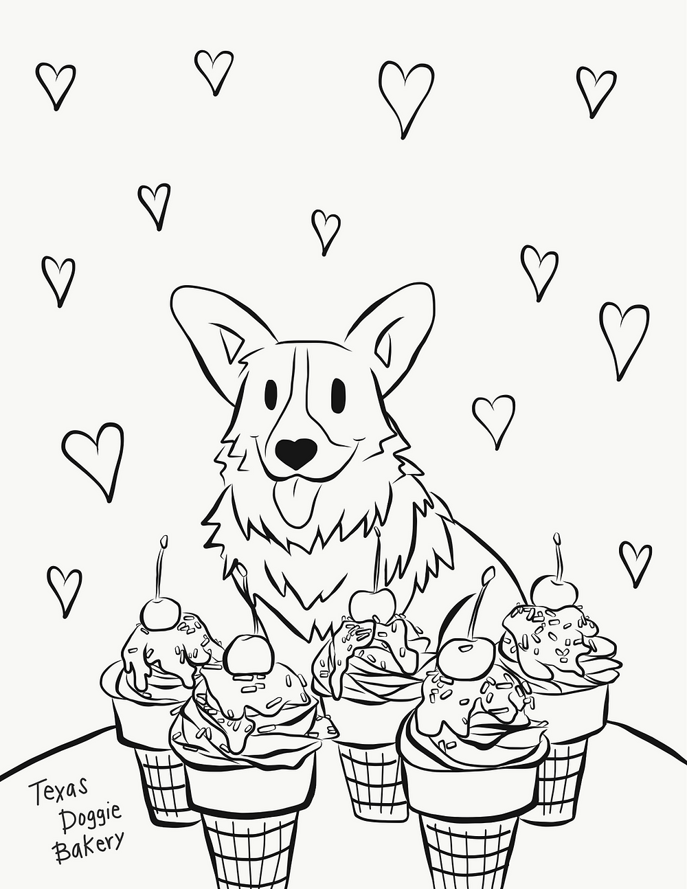 Free Printable Corgi Coloring Page From Texas Doggie Bakery Coloring Home