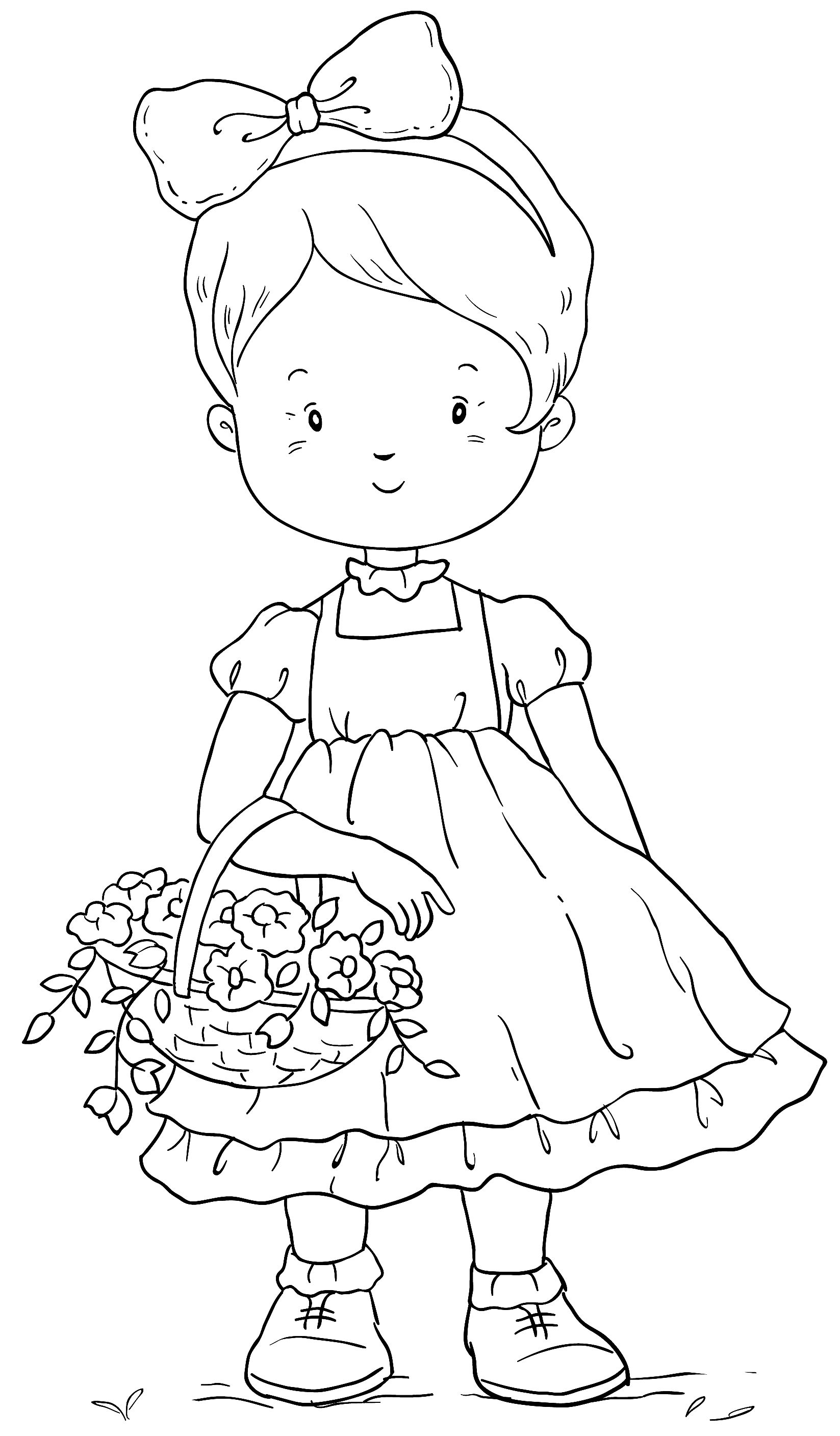 Flower Girl Coloring Pages Coloring Home