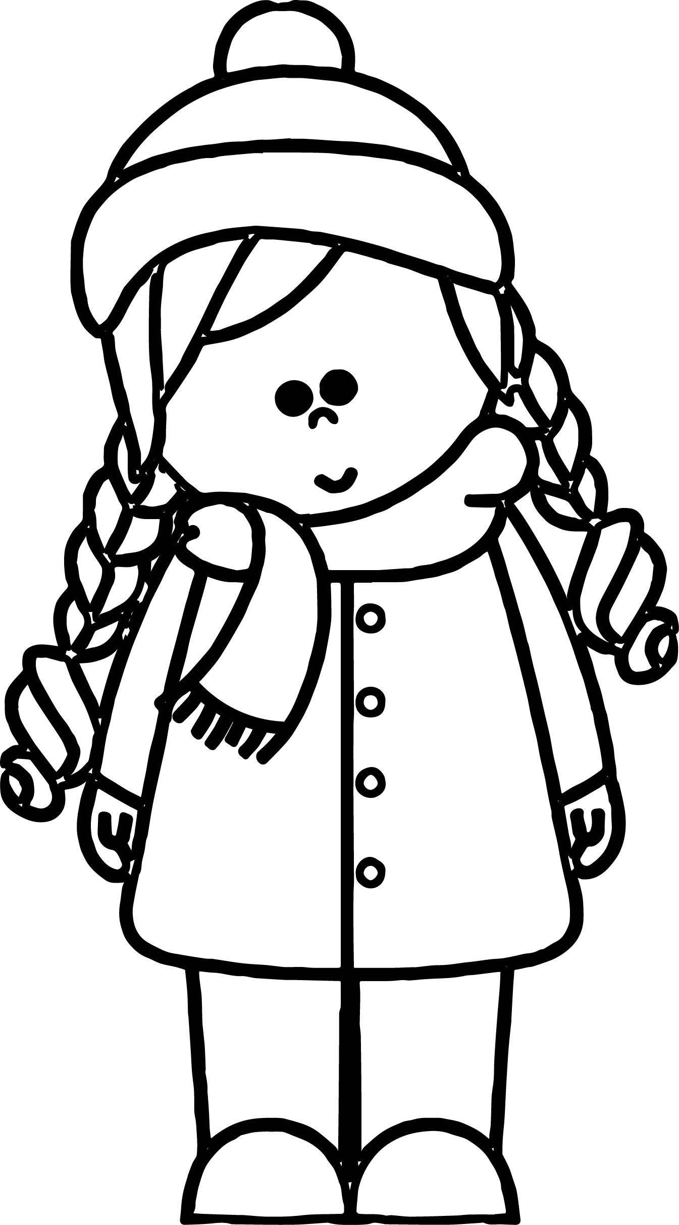 nice Cold Weather Girl Kids Coloring Page | Coloring pages for ...