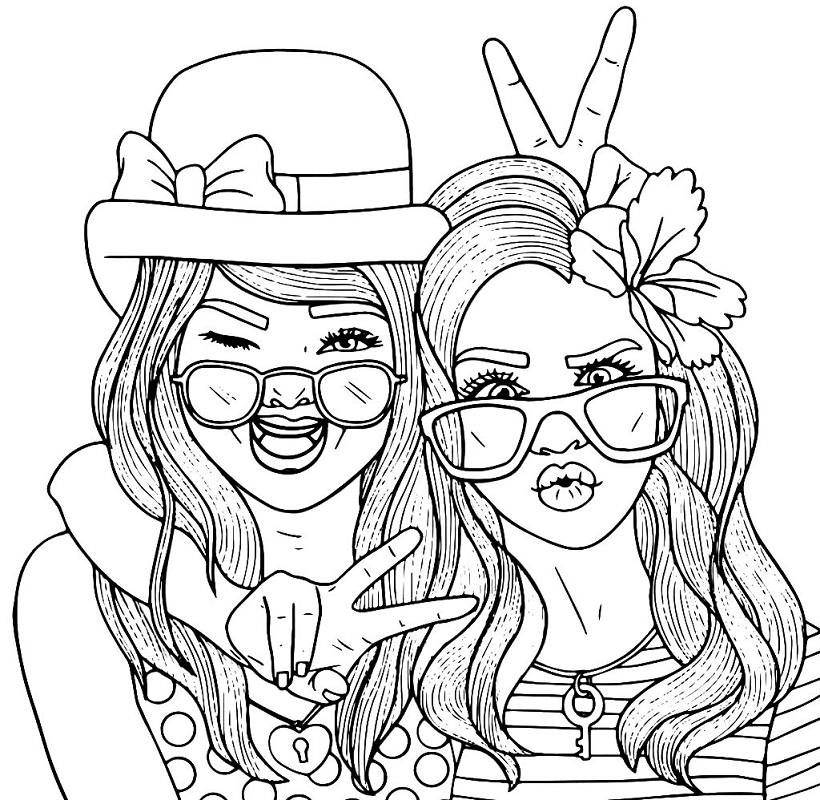 Best Friends Coloring Page - Free Printable Coloring Pages for Kids