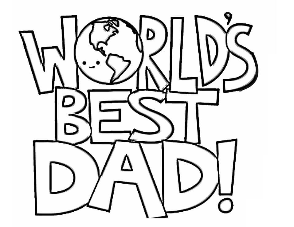 World's Best Dad 1 Coloring Page - Free Printable Coloring Pages for Kids