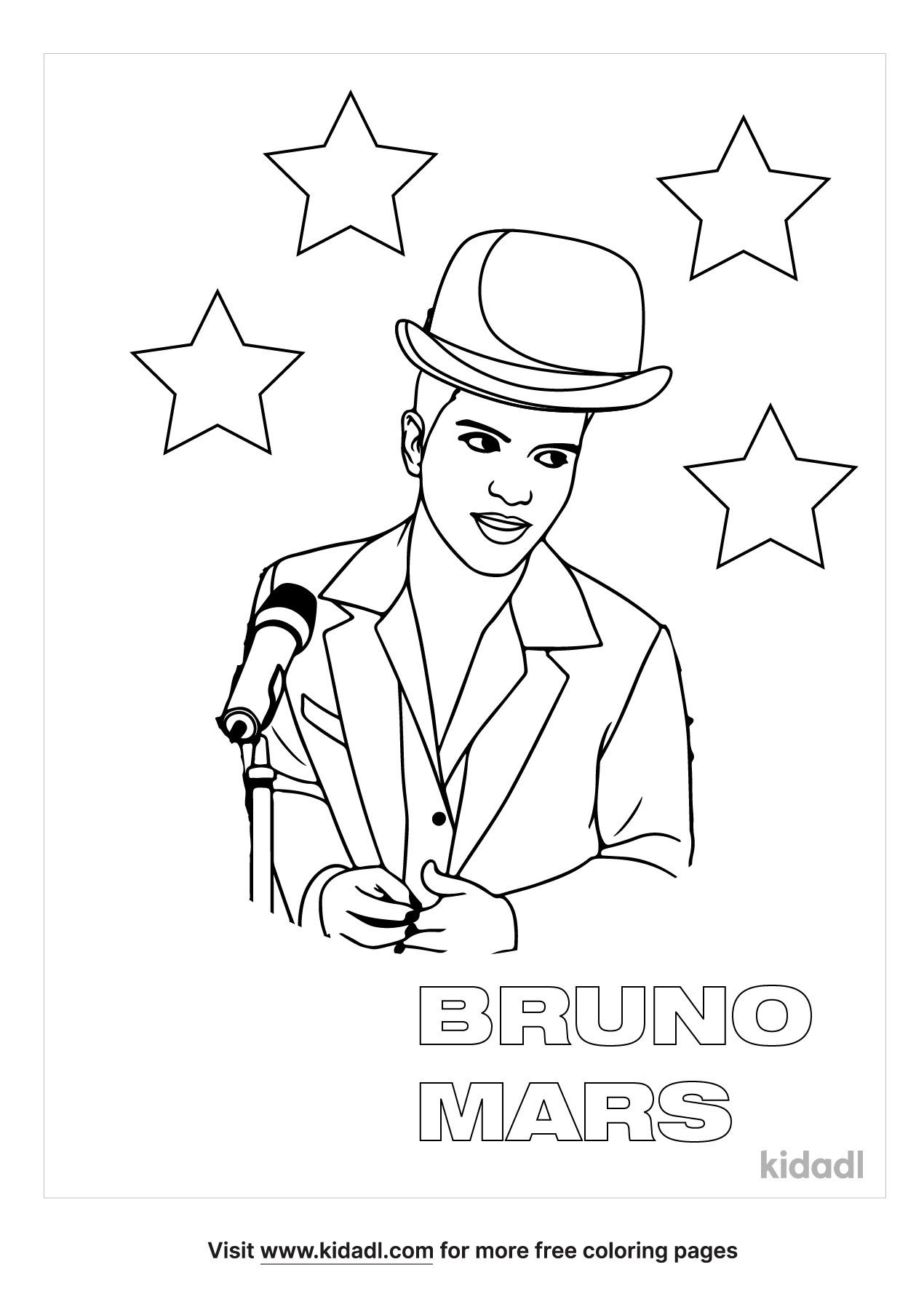 Bruno Mars Coloring Pages | Free People-and-celebrities Coloring Pages |  Kidadl