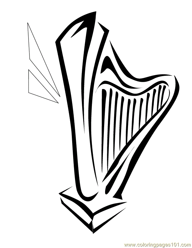 Harp Coloring Page for Kids - Free Music Printable Coloring Pages Online  for Kids - ColoringPages101.com | Coloring Pages for Kids