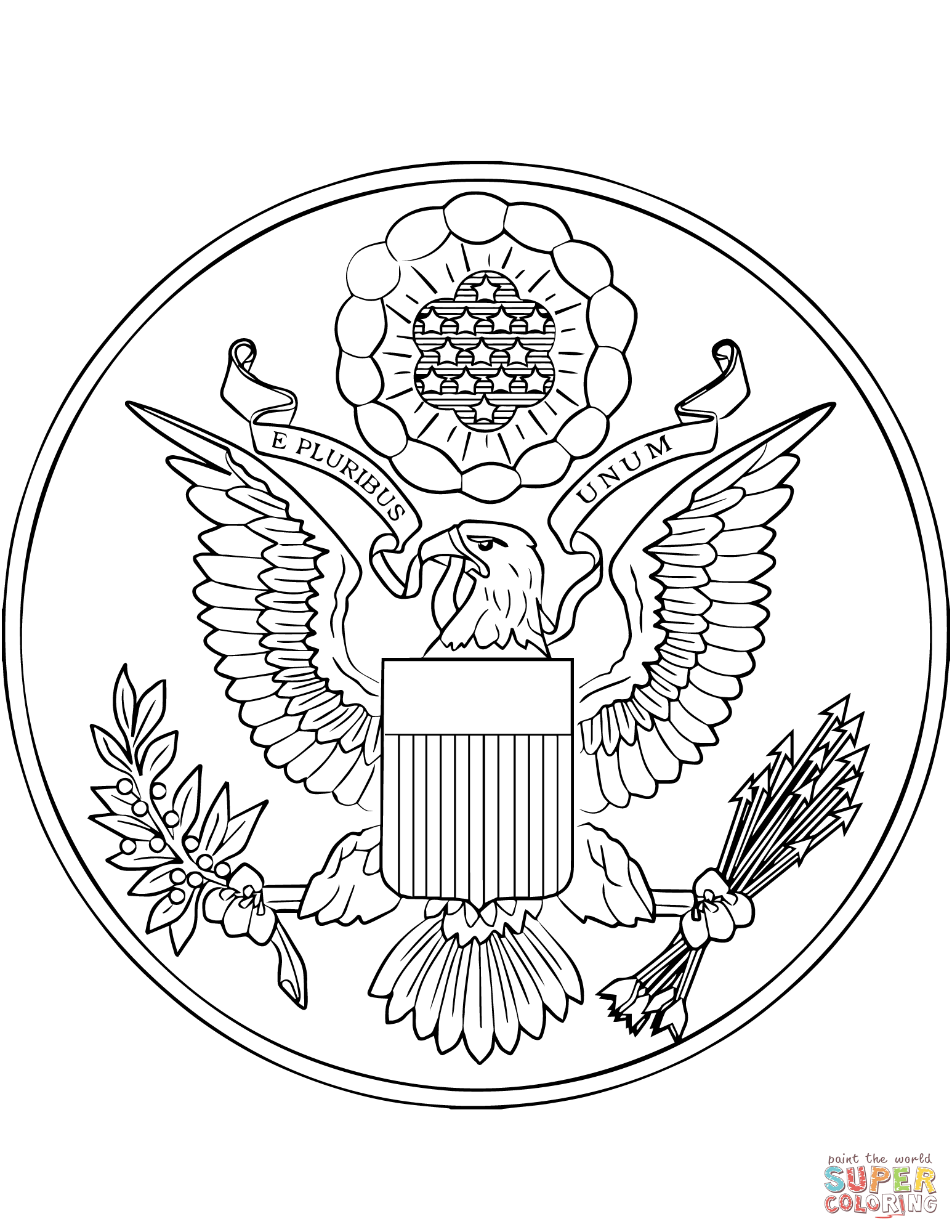 Great Seal of the United States coloring page | Free Printable Coloring  Pages