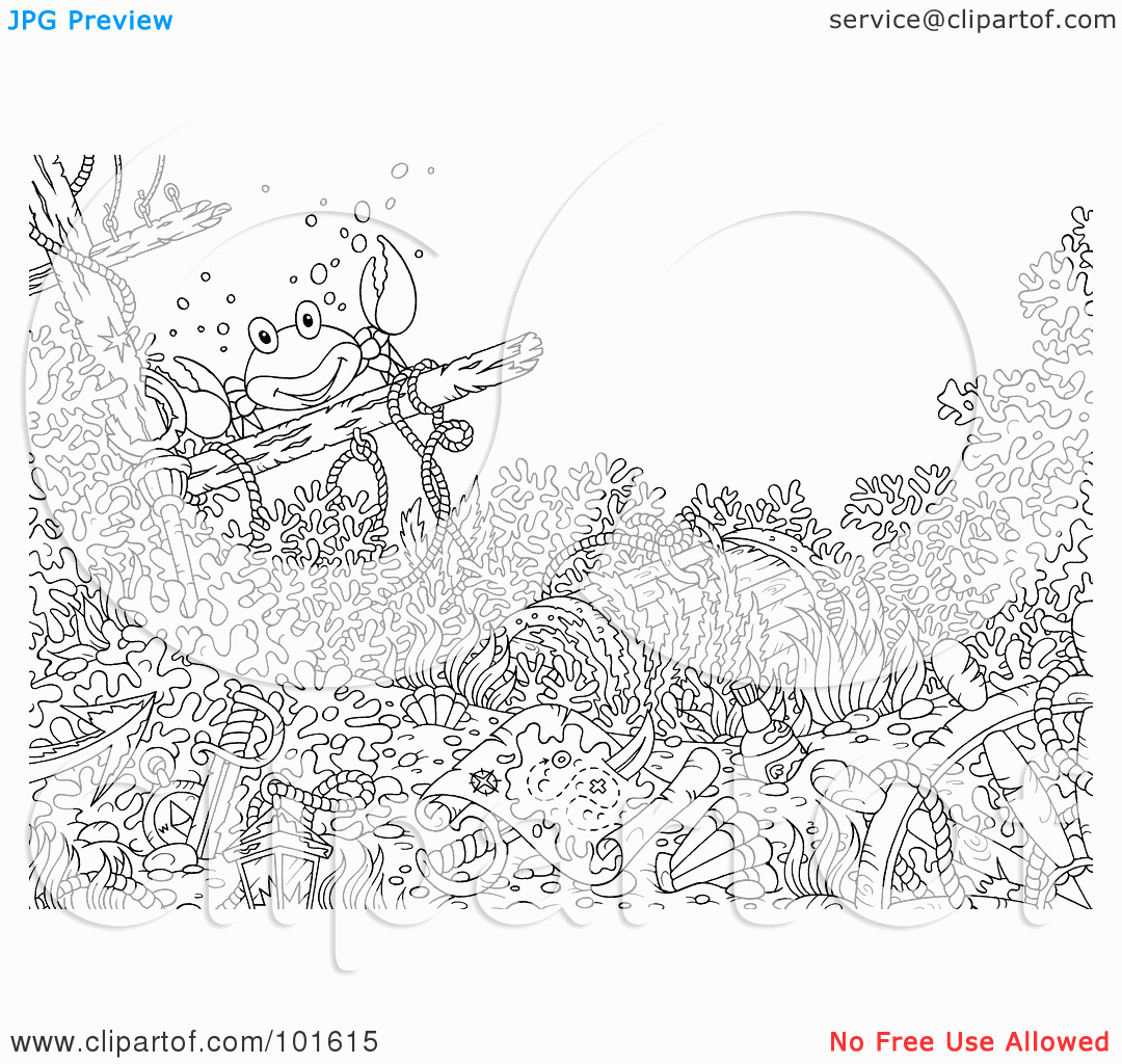 A Underwater Treasure Chest Coloring Page - Coloring Pages For All ...
