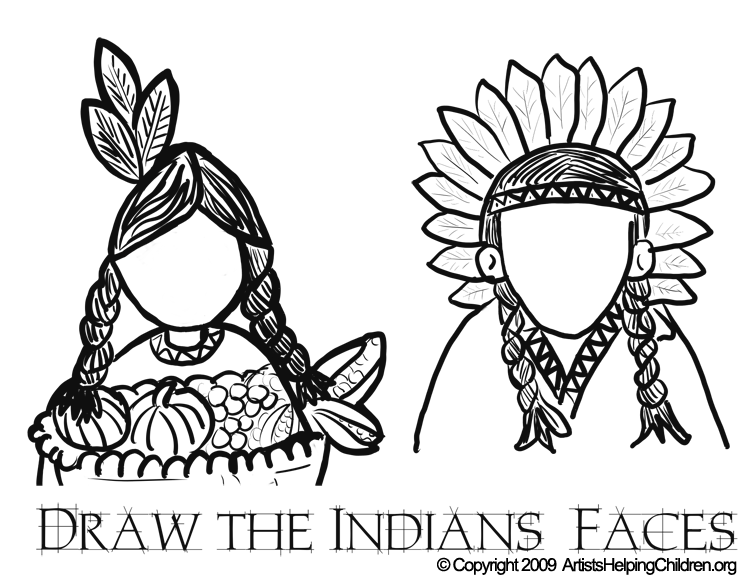 American Indian - Coloring Pages for Kids and for Adults