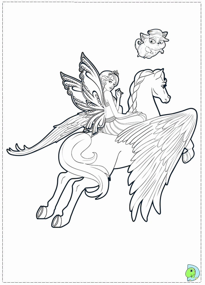Barbie Mariposa - Coloring Pages for Kids and for Adults