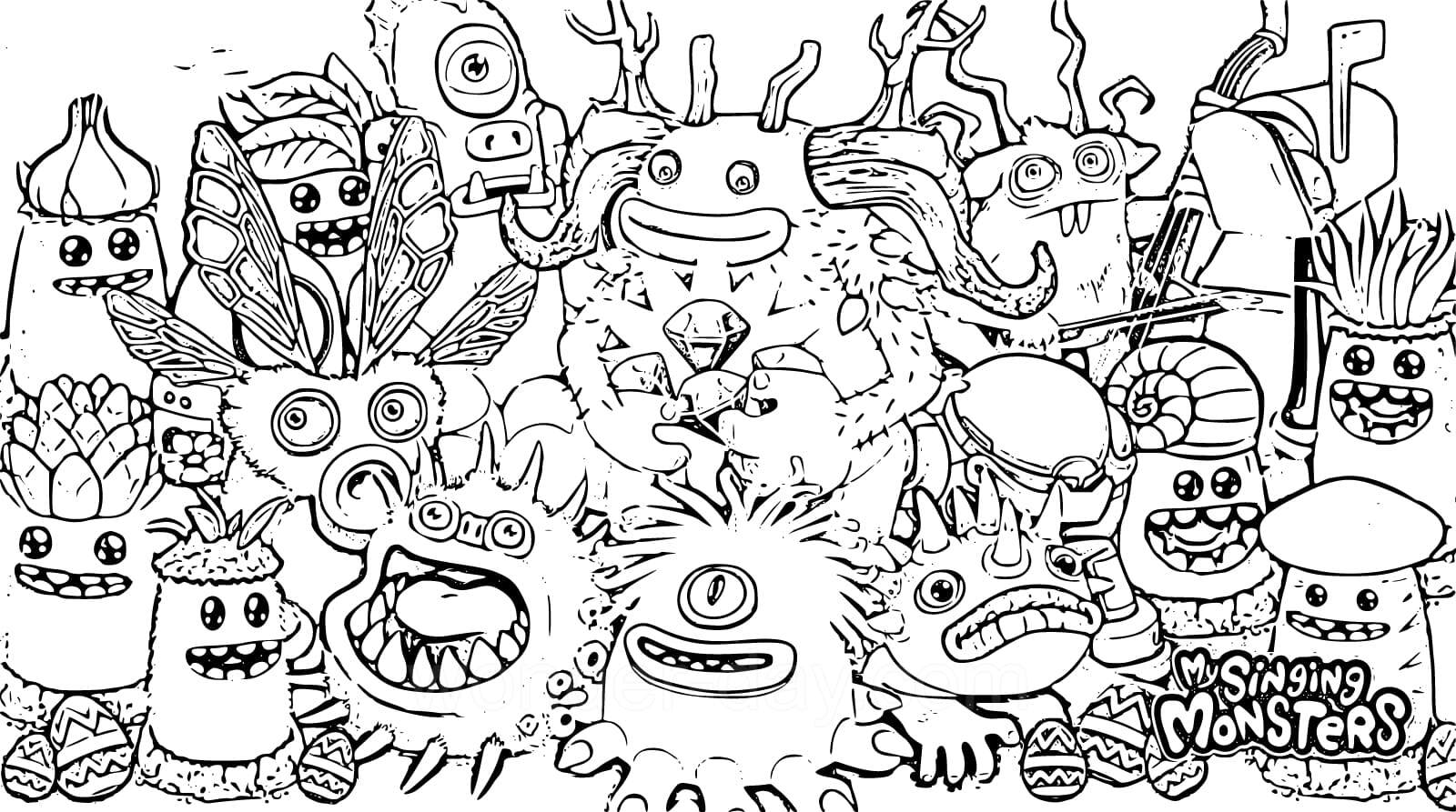 My Singing Monsters Printable Coloring Pages Free