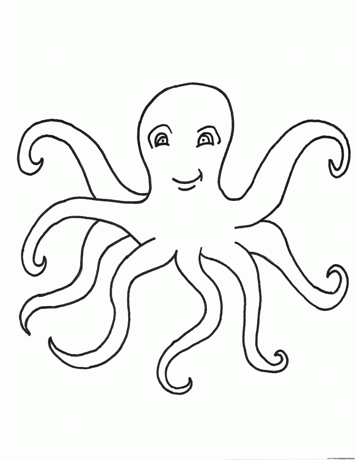 Coloring Book Pages Octopus - Coloring Page