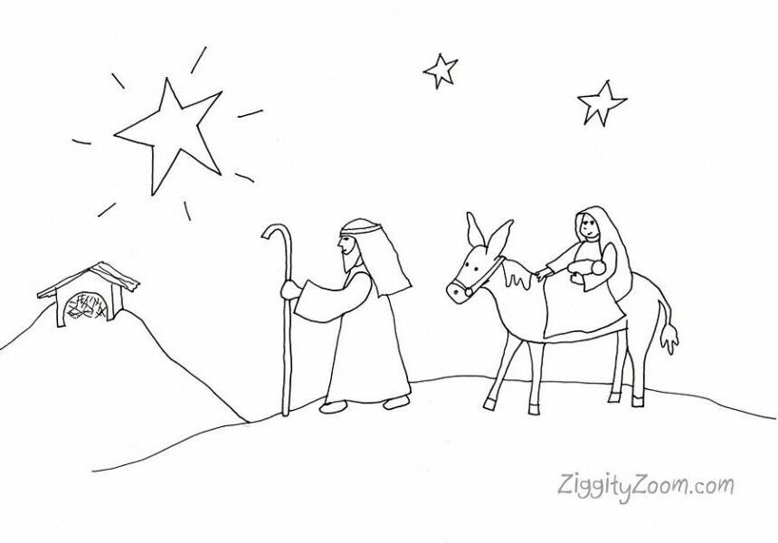 Nativity Coloring Page | Ziggity Zoom