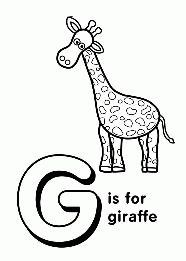 Upper and Lower Case Letter G for Giraffe Coloring Page | Batch ...
