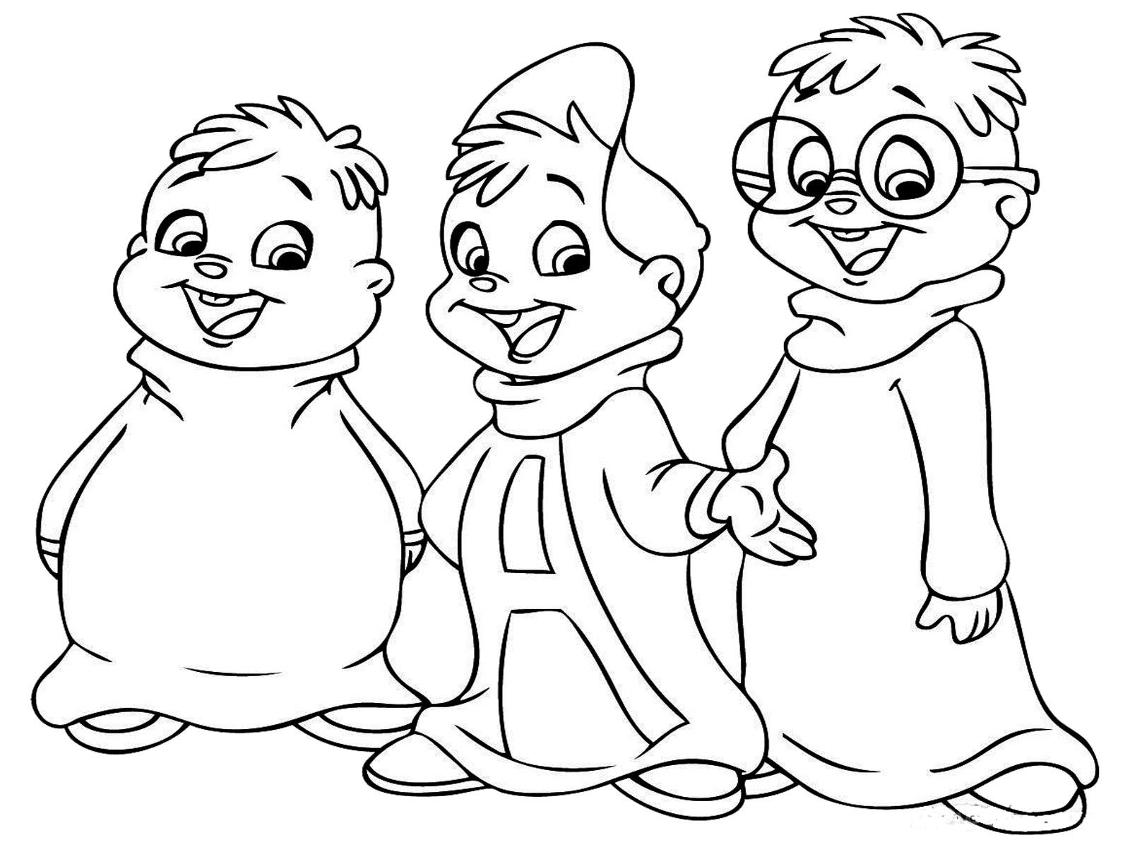 Alvin And The Chipmunks Christmas Coloring Pages - Coloring Pages ...
