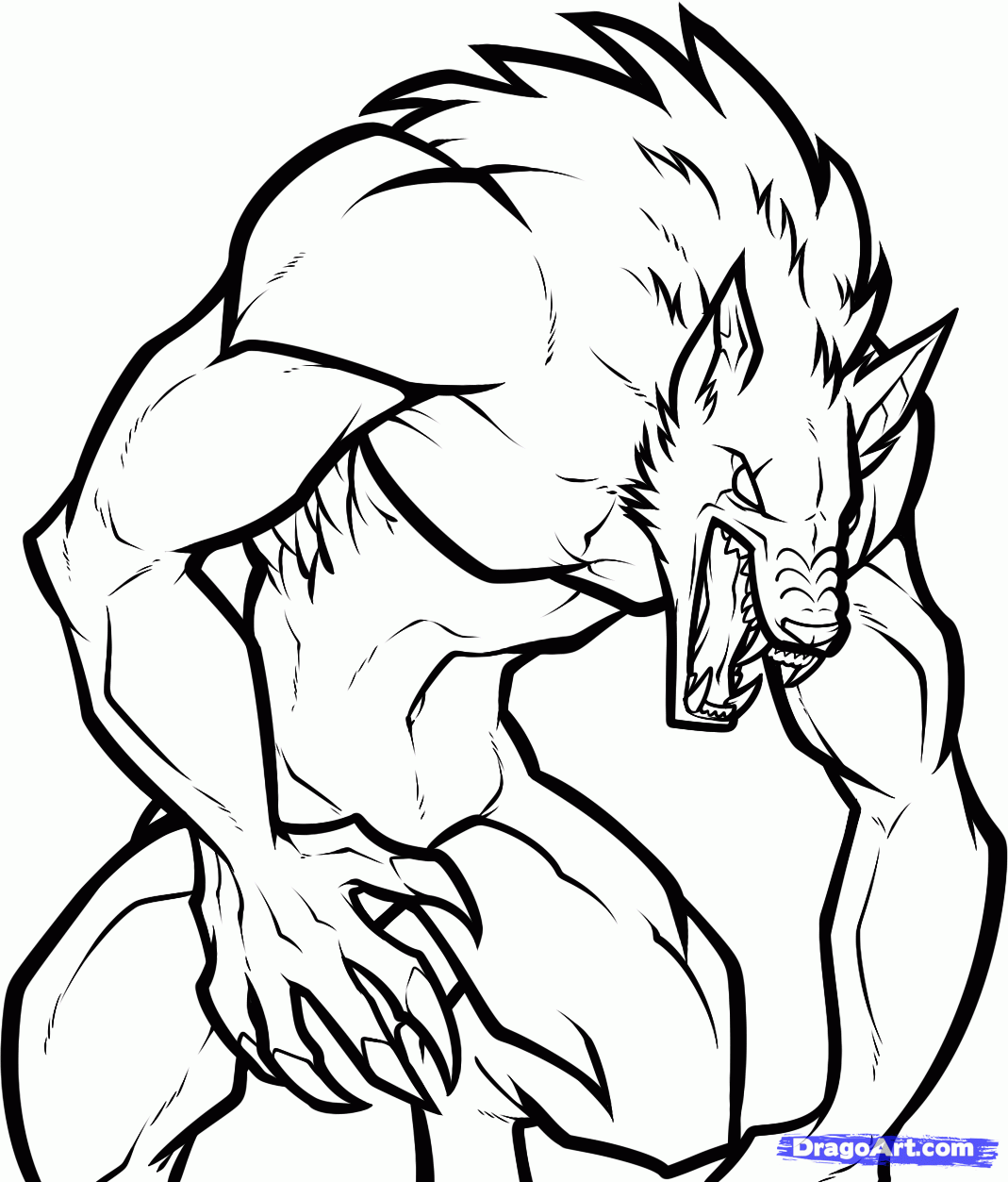 Werewolf Coloring - Coloring Pages for Kids and for Adults
