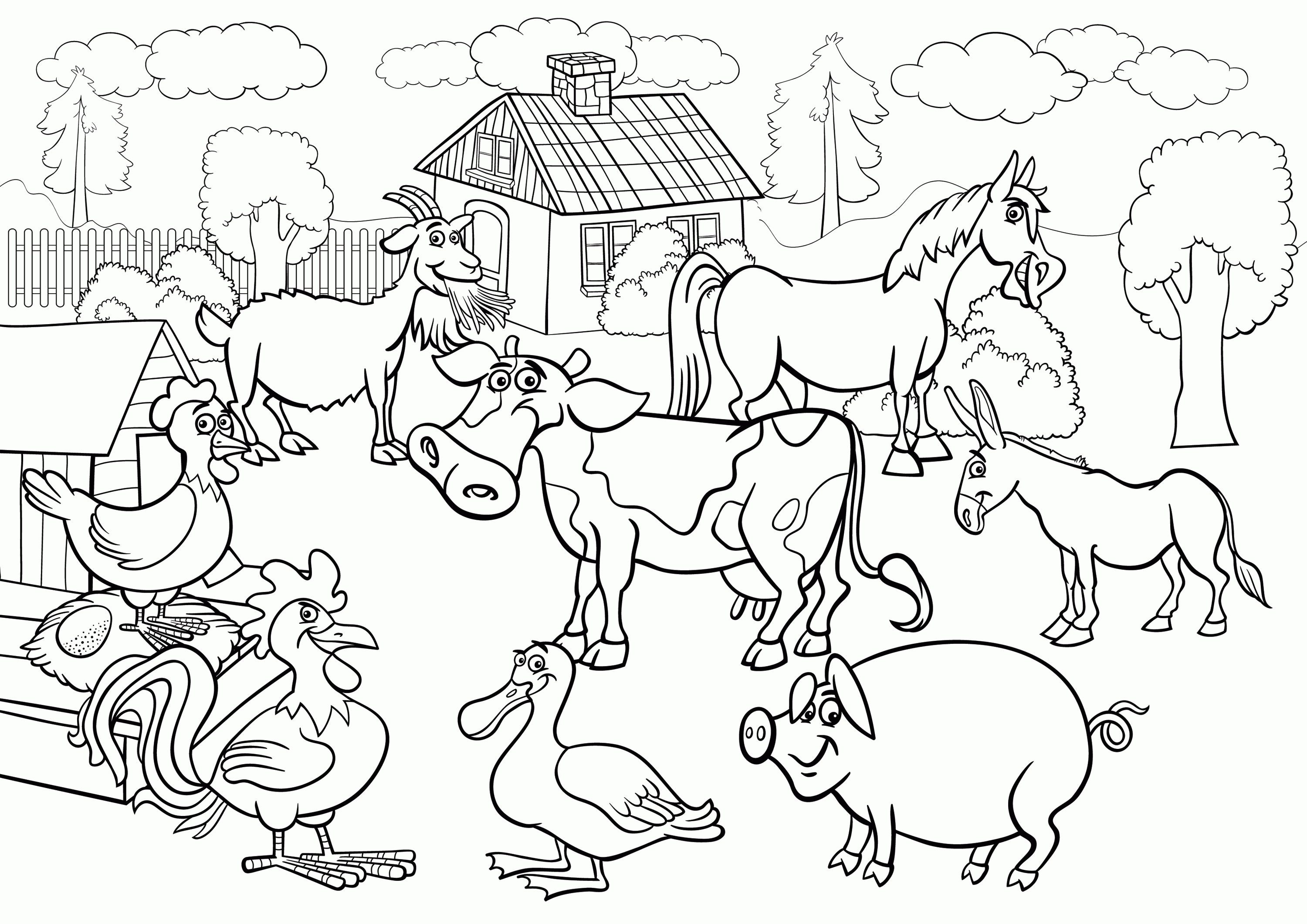 Free Coloring Page Of Farm Animals   VoteForVerde.com   Coloring Home