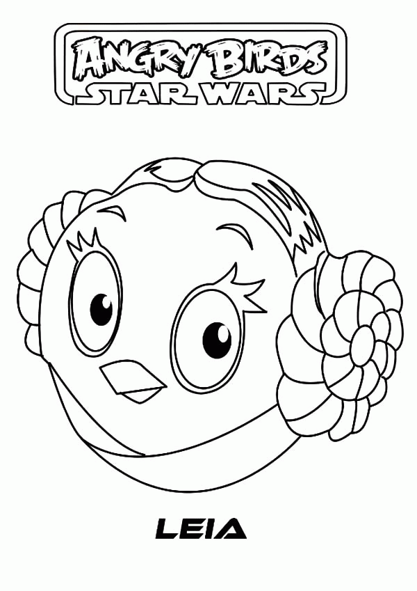 Angry Bird Star Wars Princess Leia Coloring Pages | Bulk Color