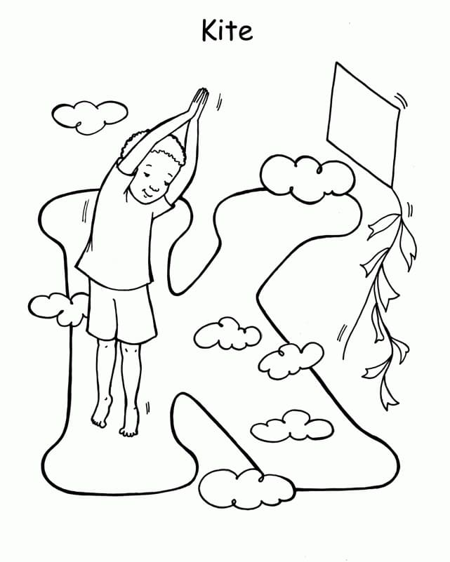 Yoga Kite Pose Coloring Page - Free Printable Coloring Pages for Kids