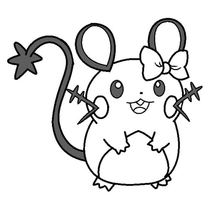 Dedenne 3 Coloring Page - Free Printable Coloring Pages for Kids