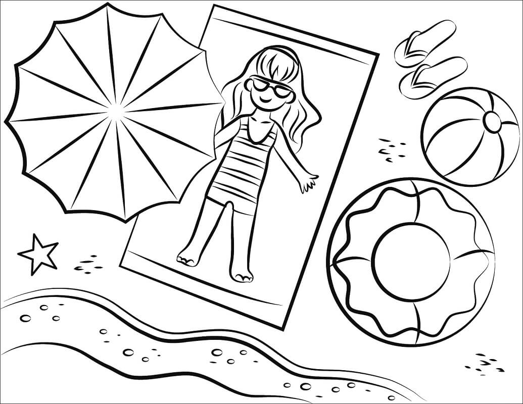 Beach Chairs Coloring Page - Free Printable Coloring Pages for Kids