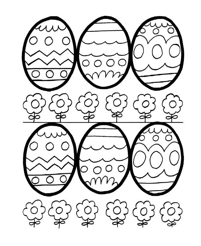 Easter Egg Coloring Pages | BlueBonkers - Easy Easter Egg Outlines coloring  page - P 9