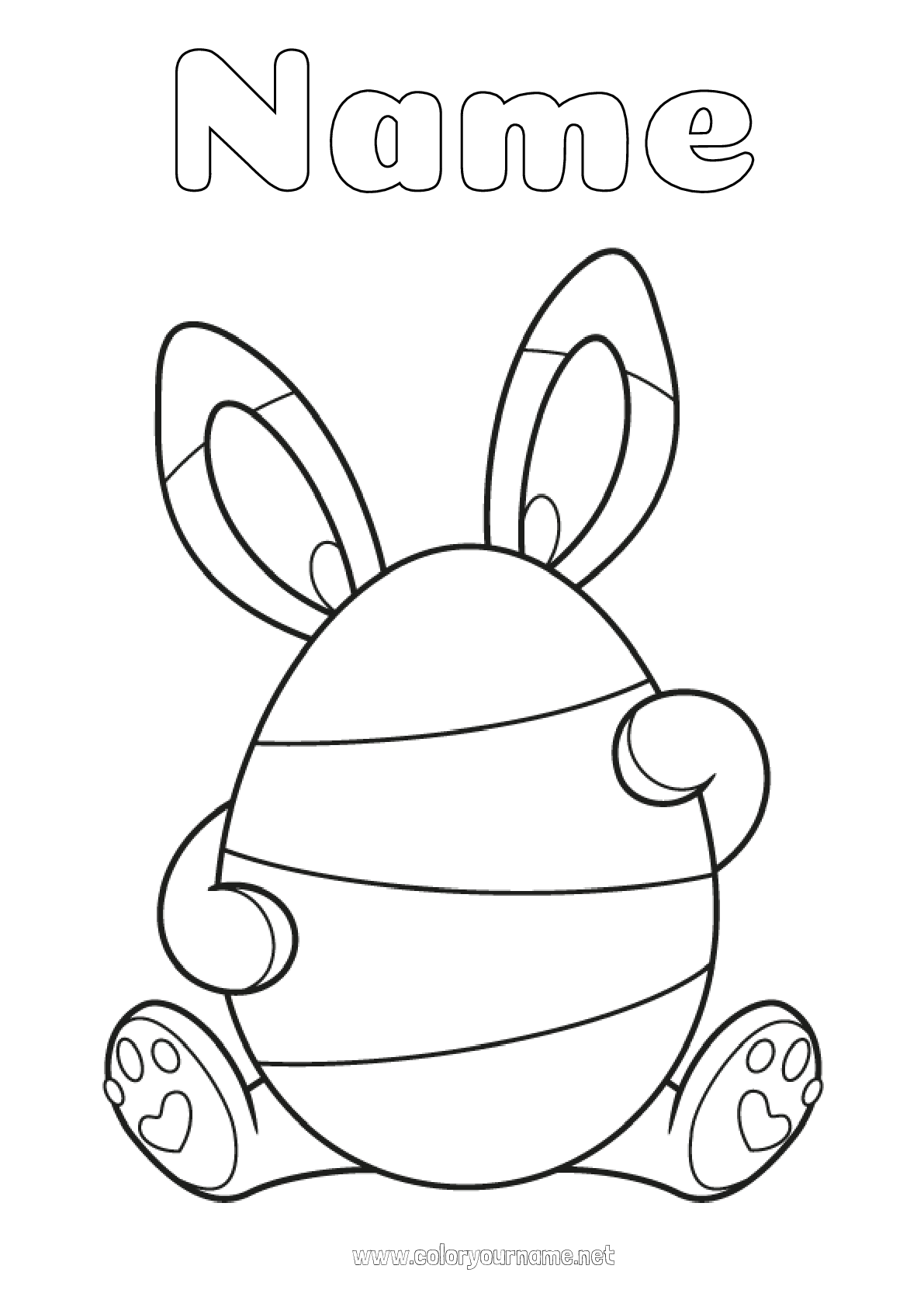 Coloring page No.1464 - Bunny Animal Easter eggs