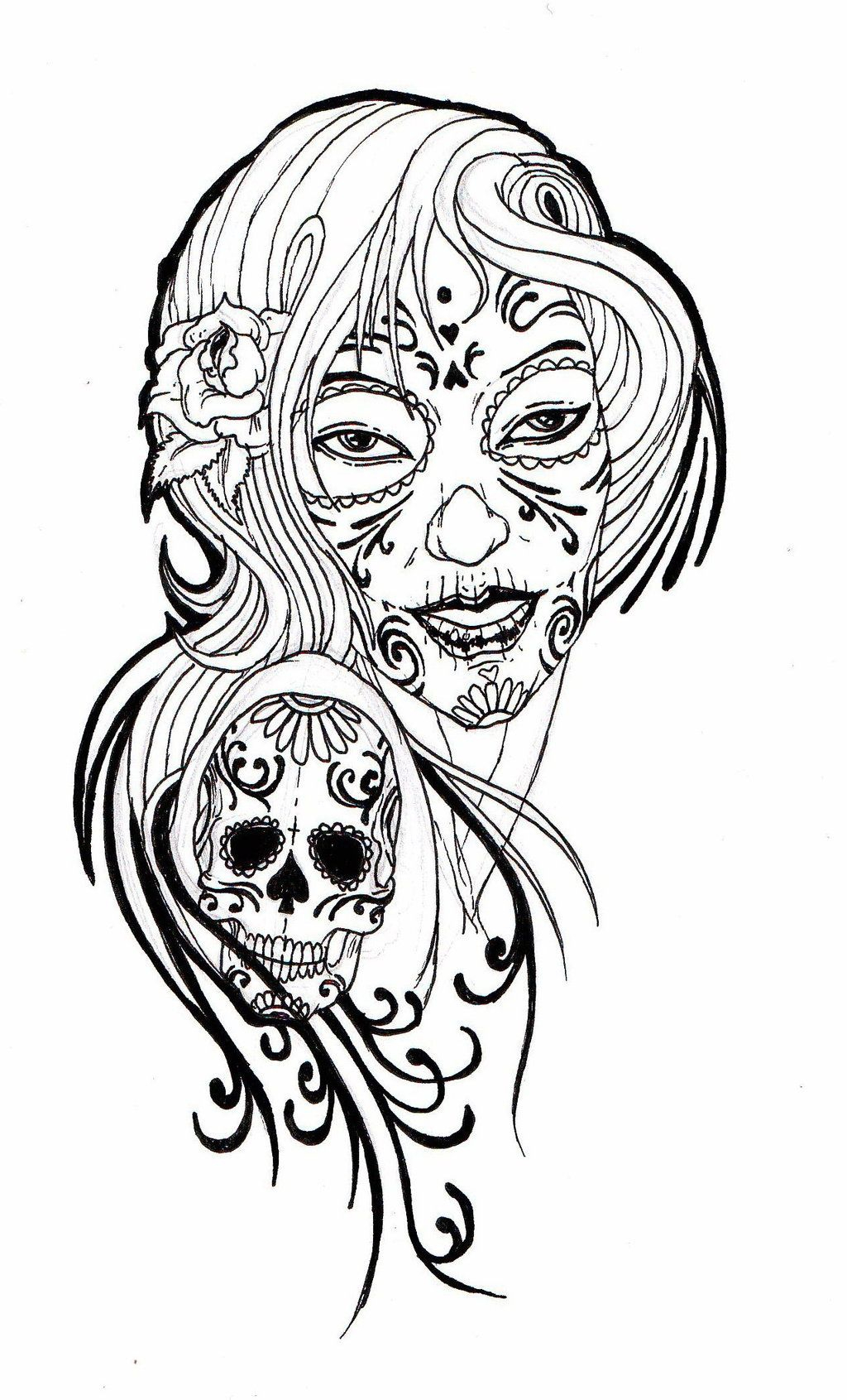 coloring ~ Tattooloring Pages Printable Awesome Free Skull ...