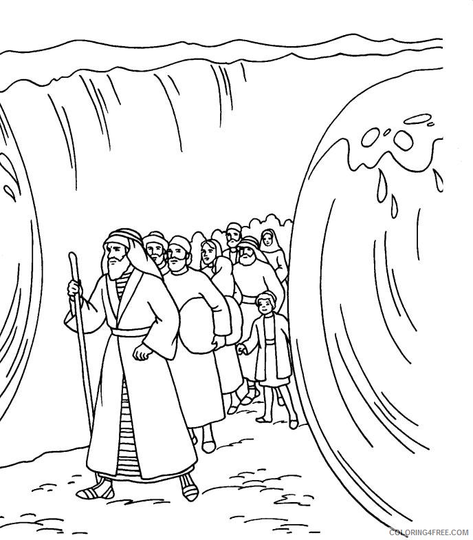 moses coloring pages crossing the red sea Coloring4free ...