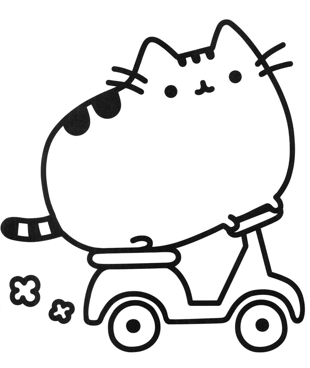 Coloring Pages : Coloring Pages Printable Pusheen Cat Black ...