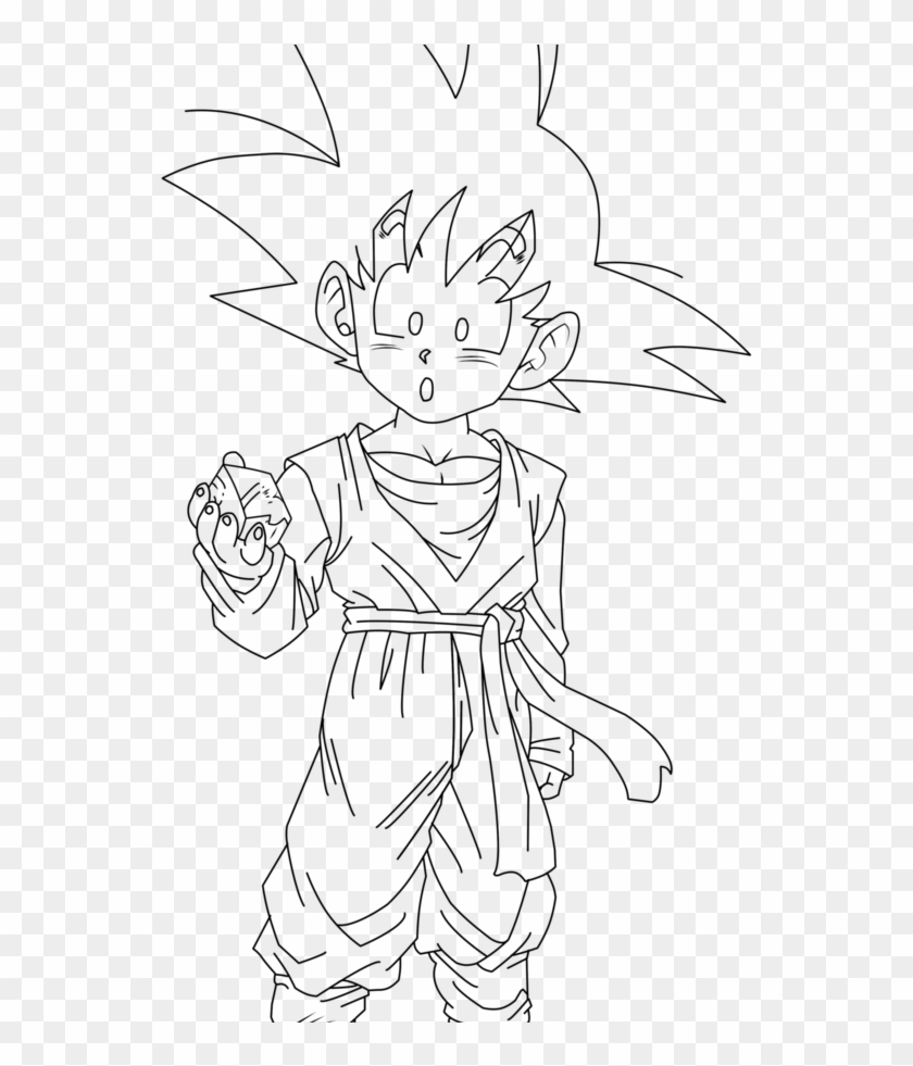 Goku Clipart Black And White - Goten Coloring Pages - Png Download ...